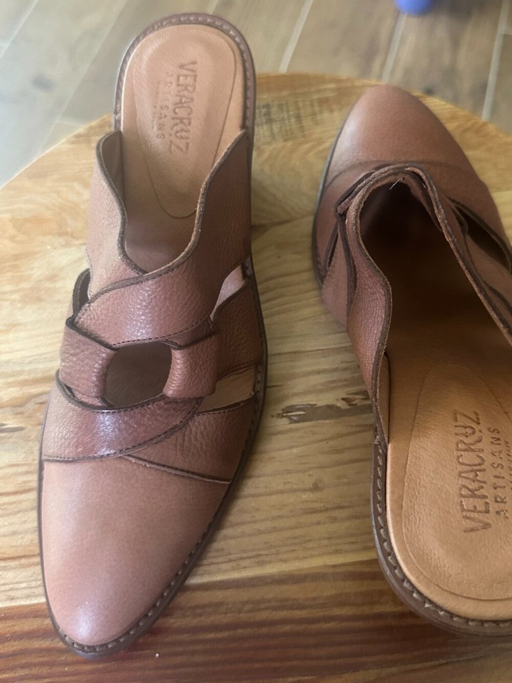 Veracruz Artisans Leather Mules Sz EU 40 - US 9